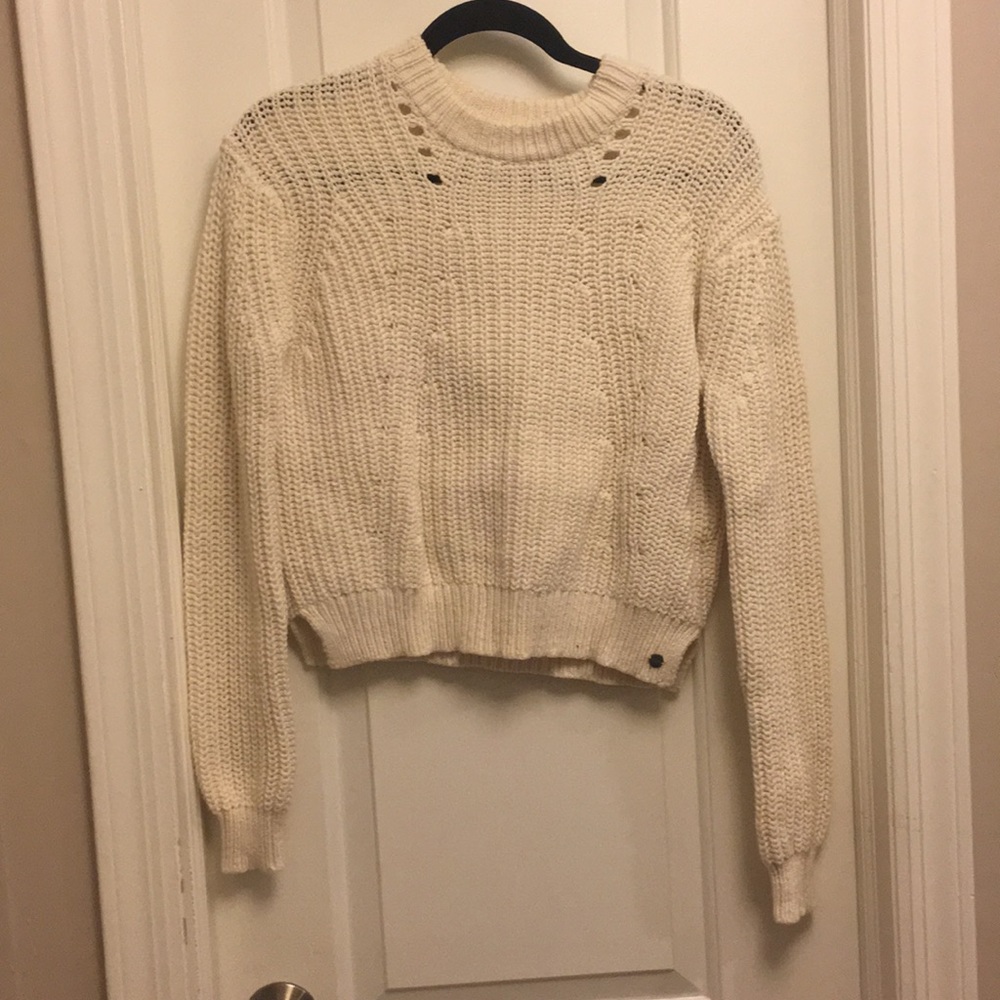 Roxy pullover cream knit sweater size small